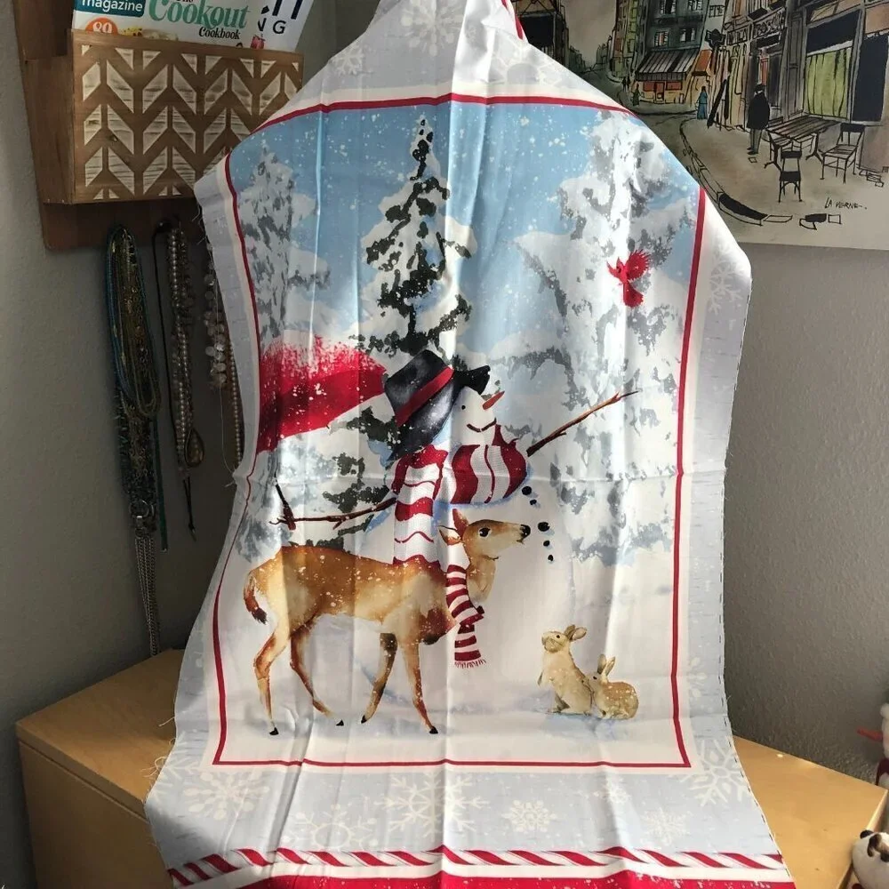 Welcome Winter Snowman Fabric Panel 24